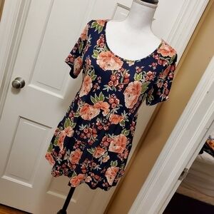 Espresso floral blouse - L